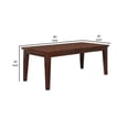 thumbnail image 3 of Benjara 60" Rectangular Dining Table- Extension Leaf- Tapered Legs- Brown Wood, 3 of 6
