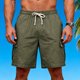 thumbnail image 1 of Ceisia Men's Relaxed Fit Linen-Look Cargo Shorts with Multi-Pocket & Elastic Drawstring Waist Gifts, 1 of 9