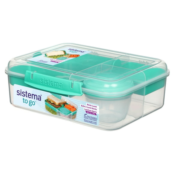 Sistema Bento Box To Go Lunch Box with Yogurt Container, 1.65 L, Colour May Vary, 1 Pack