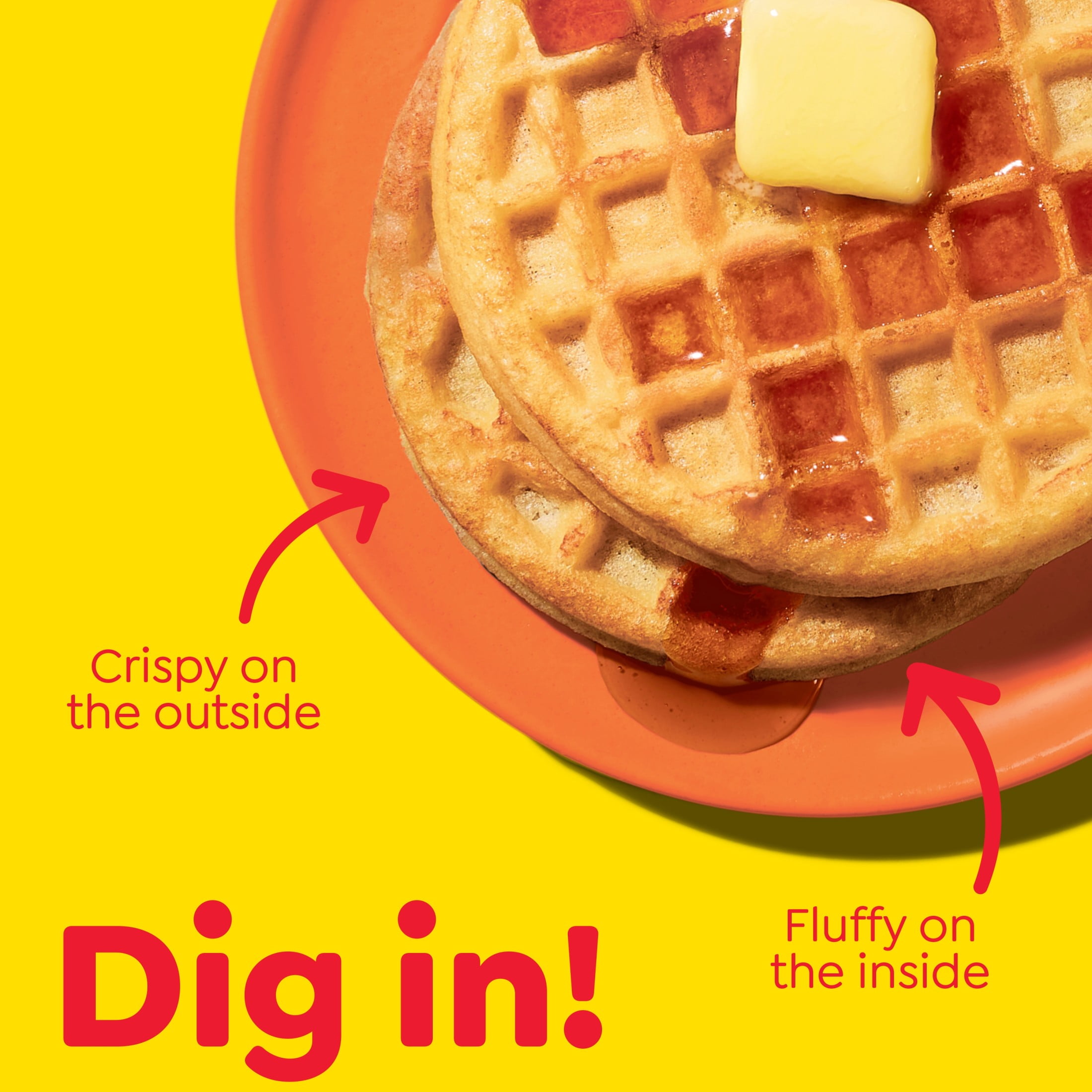 Eggo Homestyle Waffles, Breakfast Food, 12.3 oz, 10 Count (Frozen), Regular