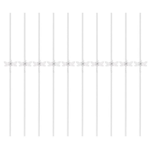 WASHWEPE 10 Stakes 16.5x1.4x0.6in Transparent Straight Plastic Plant Stakes for Flower Plants Indoor Display 1 Set