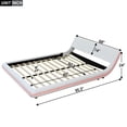thumbnail image 4 of Queen Size Upholstered Platform Bed Frame with Sloped Headboard, Floor Bed Frame Modern Wave-Like Design Platform Bed, 4 of 8