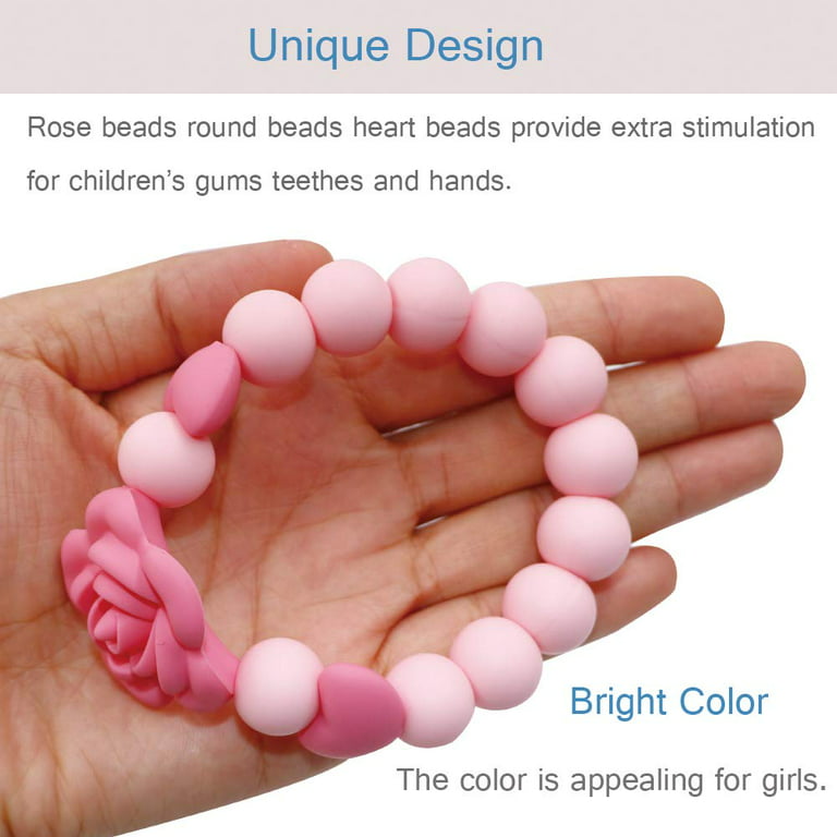 Baby Girl, ONE Bracelet, Toddler, Cute Charms, Pink Color, Baby Rattle  Noise
