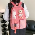 thumbnail image 1 of Mochila Lattice Cute Bear Laptop Nylon School Bag para vacaciones Sandía Rojo Rojo, 1 of 7