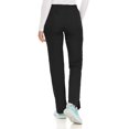 thumbnail image 2 of MediChic Women's Straight Leg Seven Pocket Cargo Scrub Pants with 4-Way Stretch Anti-Wrinkle Moisture Wicking Scrubs Black, 2 of 5