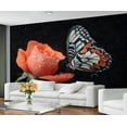 thumbnail image 3 of Large Red Rose Wallpaper - Flower Butterfly Mural For Living Room Bedroom, Rose Mural 79"W x 55"H (Not Peel and Stick), 3 of 6
