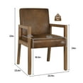thumbnail image 5 of Foreate Vintage Accent Armchair Set of 2, with Rubber Wood Arms Mid-Back, Modern Dining Chairs Upholstered PU Leather for Living Room Office Small Space, 5 of 12
