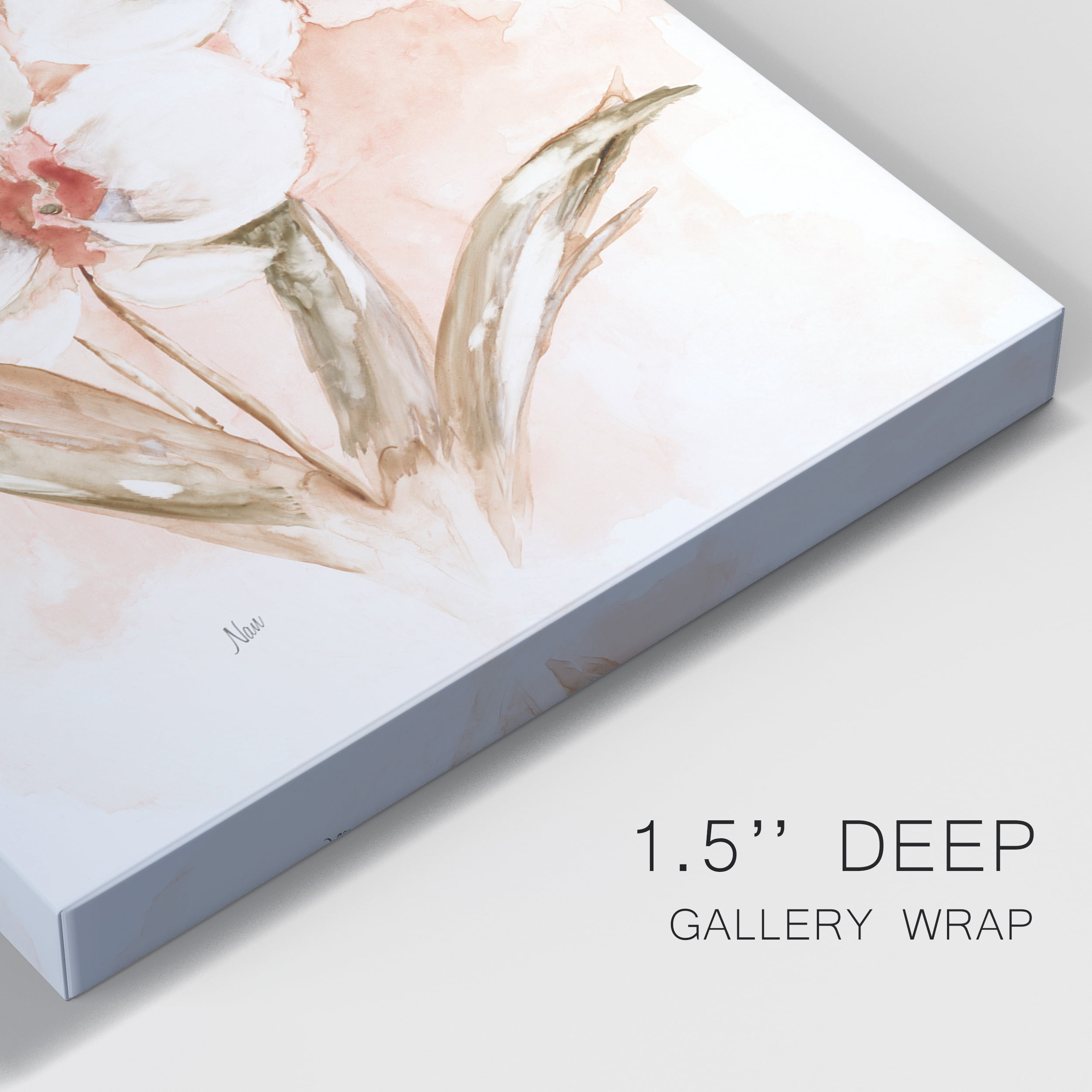 White and Coral Orchid I Premium Gallery Wrapped Canvas - Ready to Hang - 24 x 36