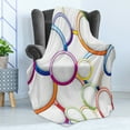 thumbnail image 4 of Geometric Soft Flannel Fleece Blanket, Abstract Chained Colorful Bubbles and Circles Round Patterns Contemporary Artwork, Cozy Plush for Indoor and Outdoor Use, 50" x 70", Multicolor, by Ambesonne, 4 of 5