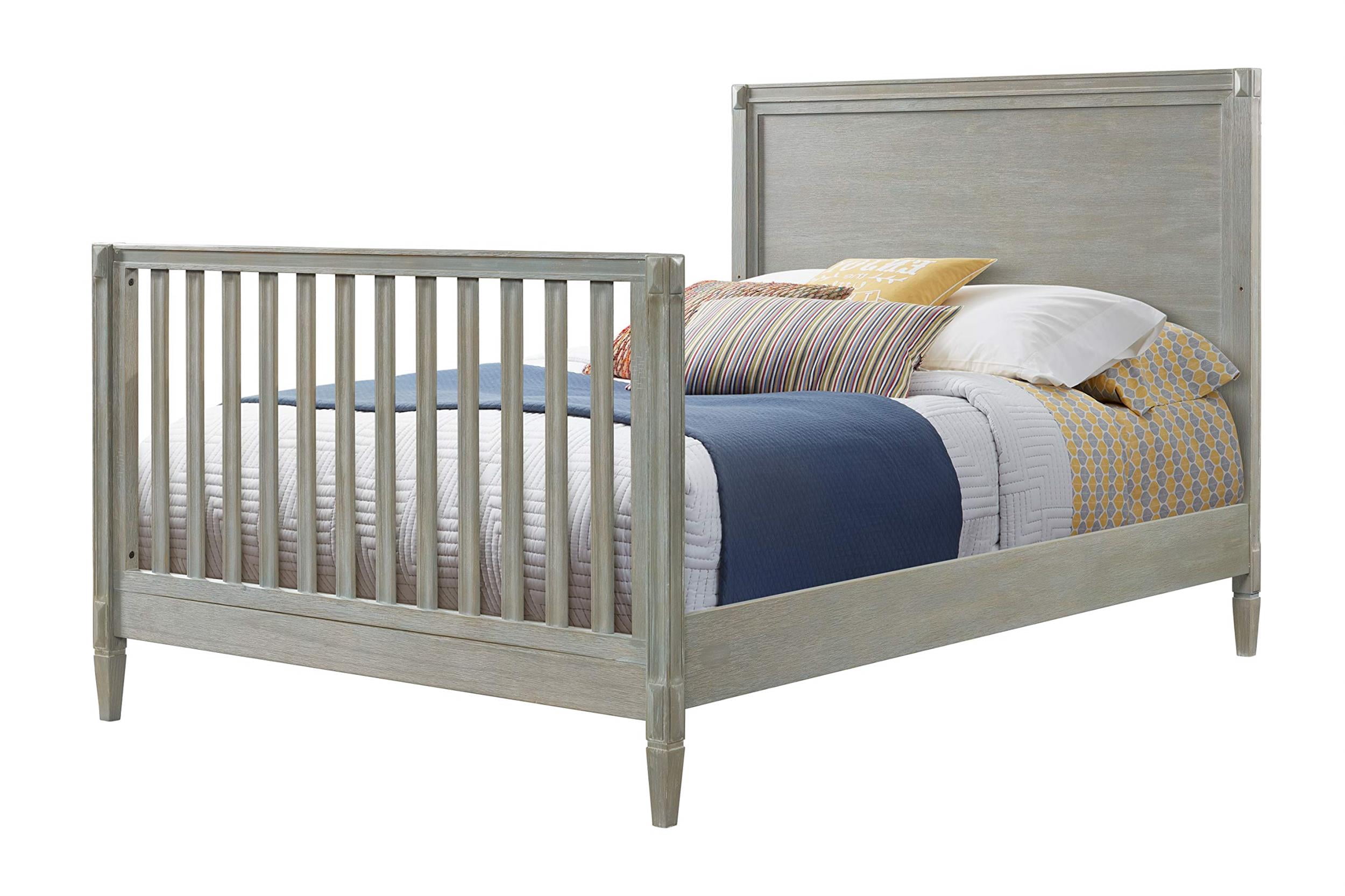Pemberly Row Modern Wood Full Size Bedrails in Dawn Gray Finish
