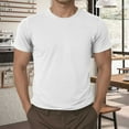 thumbnail image 2 of TANGQIOP T-Shirts for Men Short Sleeve Ribbed Knit Crew Neck Solid Color Slim Fit Athletic Quick Dry Moisture Wicking Breathable White XL, 2 of 8