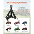 thumbnail image 2 of VEVOR 3 Point 2" Trailer Hitch Receiver Tractor Drawbar Quick Hitch Adapter for Kubota, 2 of 9