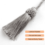 4Pack Tassel Curtain Tiebacks Decoration Weaving Rope Silver