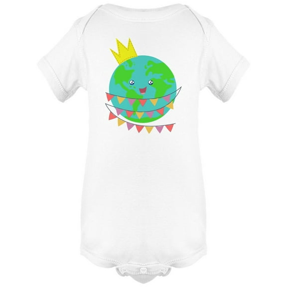 Cute King Earth Planet Doodle Bodysuit Infant -Image by Shutterstock, Newborn