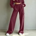 thumbnail image 5 of ByworldtasicNo Boundaries Women's Vertical Rib Knit Cargo Sweatpants, High Waist Wide Leg Casual Joggers with Side Pocket, 5 of 8