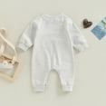 thumbnail image 5 of Karoyedx Newborn Clothes Newborn Baby Boy Fall Outfit Knit One Piece Clothes Crewneck Long Sleeve Romper Jumpsuit White Size,3-6 Months, 5 of 5