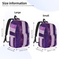 thumbnail image 2 of Casual Canvas Backpack Without Interlayer Large Capacity Stick Bag Design For Outdoor Shopping Office Outdoor Sports Violet Violet Stripe_2 Small, 2 of 7