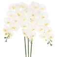 thumbnail image 1 of Uxcell 3-Pack Flores de Orquídea Artificial 9 Pétalos Grandes 37 Pulgadas Ramo de Seda Faux Phalaenopsis Orquídeas Falsas para el Hogar/Boda, 1 of 6
