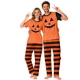 thumbnail image 6 of Matching Family Halloween Pajamas Set - 2 piece Pumpkin Face Short Sleeve Tops+Pants Sets,Casual Print Matching Pajamas for Family Halloween Night for 3XL Pjs, 6 of 8