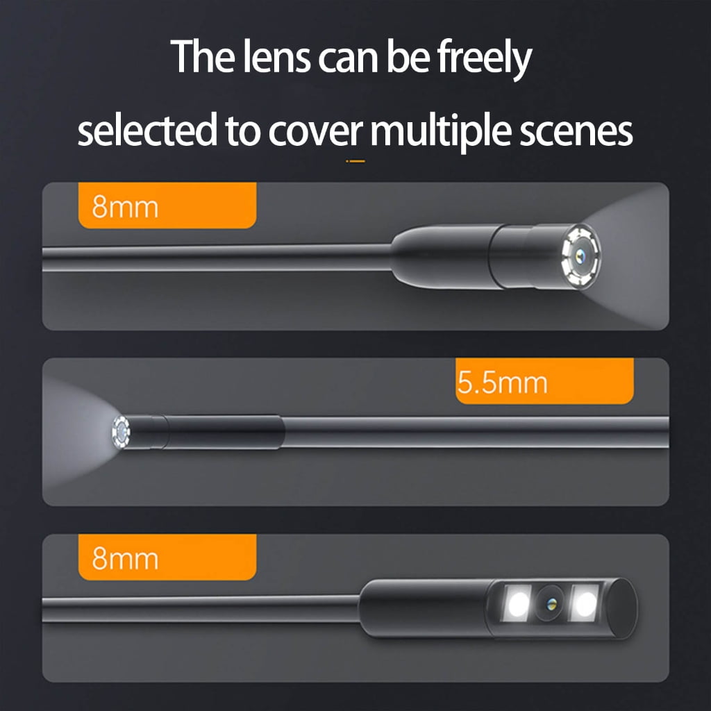 Zeiwohndc 4.3" Screen Endoscope 1080P Borescope Inspection Camera IP67 Waterproof 8 LED