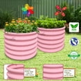 thumbnail image 3 of Kids Raised Garden Beds Outdoor (4-Pack)-24x24x18in Round Galvanized Metal Planter Box for Planting Vegetables, Flowers, Fruits, Eco-Safe & Easy Setup, Blush Pink, 3 of 6