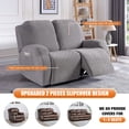 thumbnail image 6 of KINCAM Loveseat Recliner Cover 2-Pieces,Stretch Reclining Couch Cover with Pockets Daily Furniture Protection,Light Gray, 6 of 8