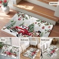 thumbnail image 5 of Entryway Rug 2'x3', Grey Christmas Small Rug for Kitchen Bathroom Door Mat Indoor Entrance, Xmas Snowman Truck Snowflake Tree Balls Non-Slip Area Rugs Floor Mats Carpet Front Door Rugs, 5 of 8