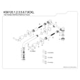 thumbnail image 6 of Kingston Brass KS6120CKL Kaiser Double-Handle Wall Mount Bathroom Faucet, Matte Black, 6 of 8