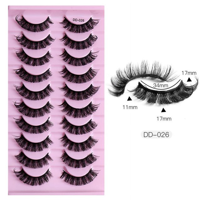 Pack de Pestañas 3D Esponjosas y Ligeras, 10 Pares con Banda Transparente para una Belleza Diaria sin Esfuerzo