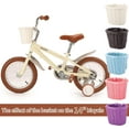 thumbnail image 2 of Kid's Bike Basket for Girls Front Bike Accessories Small Woven Wicker Cruiser Bicycle Basket with Handlebar Streamers Bell Boys16 Bike Girls Cycling Ages 3-13, 2 of 6