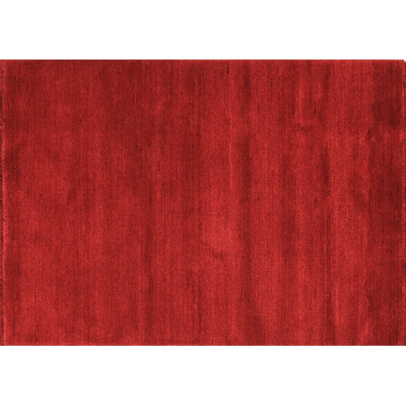 Ahgly Company Indoor Rectangle Abstract Orange Contemporary Area Rugs, 5' x 8'