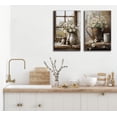 thumbnail image 4 of 2Pcs Farmhouse Daisy Wall Art Framed Country Daisy Canvas Prints Vintage Farmhouse Flowers Pictures for Bathroom Bedroom Living Room Home Decor, 4 of 6