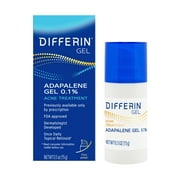 Differin Acne Treatment Gel for Face with 0.1% Adapalene, Prescription-Strength Retinoid Clears & Prevents Acne, Fragrance-Free, 15g Pump ​