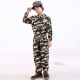 thumbnail image 3 of Ropa de camuflaje para niños, traje de manga corta largo, ropa de rendimiento para campamento de verano de entrenamiento de niñas y niños de jardín de infantes de primaria y secundaria, 3 of 5