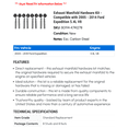 thumbnail image 2 of Exhaust Manifold Hardware Kit - Compatible with 2005 - 2014 Ford Expedition 5.4L V8 2006 2007 2008 2009 2010 2011 2012 2013, 2 of 2