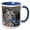 Blue/White, variant on 3drose, India, Madhya Pradesh, Bandhavgarh Np. a Young Tiger in Tall Grass., 11oz Two-tone Green Mug