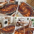 thumbnail image 5 of Rectangle Area Rugs 4 x 6 Ft, Brown Orange Black Non-Slip Residential Carpet, Modern Tie-dyeing Ombre Abstract Art Indoor Crawling Mats Runner Rugs for Living Room/Dining Room/Bedroom, 5 of 9