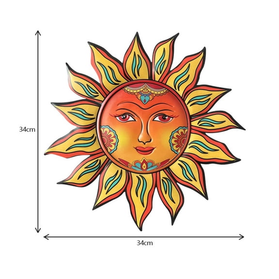 Girlsshop Metal Sun Flower Wall Plaque Decor Hang Art Patio Fence Porch Home Garden Office