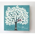 thumbnail image 2 of MuralMax Personalized Wedding Tree Guest Book - Unique & Memorable Alternative Way For 100-150 Signatures For Canvas Wall Decor - One of A Kind Bridal Shower Gift - Color - Turquoise - Size 16x16, 2 of 5