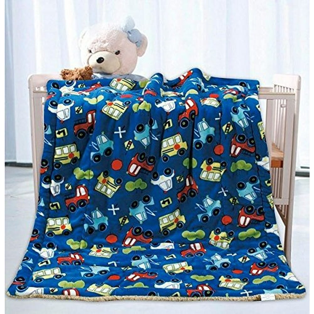 Elegant Home Kids Soft and Warm Sherpa Baby Toddler Boy Sherpa Blanket