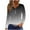 Gray, variant on BangWanChi Womens Blouses for Work Long Sleeve Women's Casual Gradient Long Sleeve V-Neck Tops