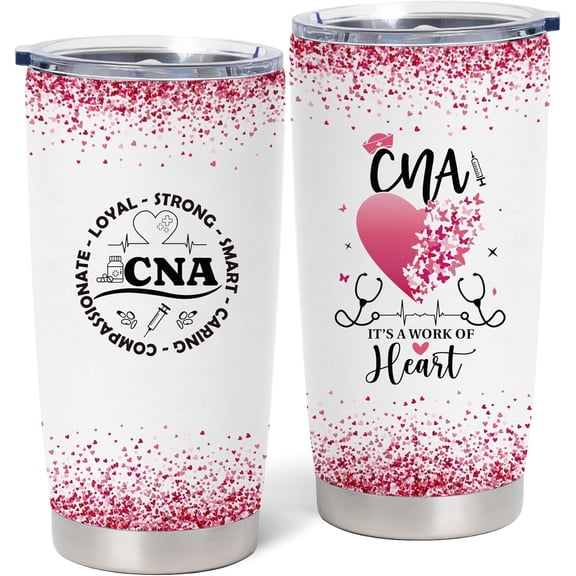 CNA Gifts for Women, Certified Nursing Assistant Gifts, CNA Week Gift, CNA Gift for Nursing Student, 20 oz Stainless Steel Tumbler With Lid & Straw