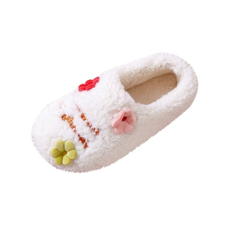 

Fesfesfes Women s Winter Plush Slippers Indoor Flower Warm Plush Shoes Outdoor Couple Plush Slippers Sale on Clearance