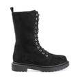 thumbnail image 3 of JOURNEE COLLECTION Womens Black Lace Lug Sole Cadee Round Toe Block Heel Zip-Up Combat Boots 7.5, 3 of 4