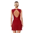 thumbnail image 7 of Aislor Women Glitter Rhinestone Figure Skating Dress Sleeveless Ballet Leotard Dance Outfits Burgundy XXL, 7 of 7