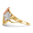 thumbnail image 2 of 14K Two-Tone Gold Ring Band Themed Open Back Diamond-cut, 2 of 4