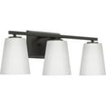 thumbnail image 3 of Vertex Collection Three-Light Matte Black Etched White Glass Contemporary Bath Light, 3 of 12