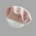 thumbnail image 2 of Women Solid Color Wool Blend French Beret Hat, Classic Artist Painter Cap, Warm Soft Lightweight Fashion Berets for Spring Autumn Winter Daily Outdoor Wear, Multiple Colors Available, 2 of 8