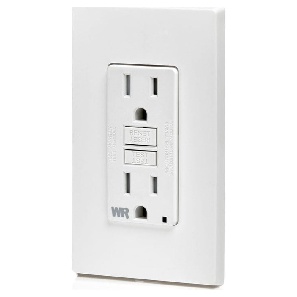 Leviton Smartlockpro Weather & Tamper-Resistant Duplex Gfci Receptacle With Led, White, Nema 5-15R, 125 Volts, 15 Amps