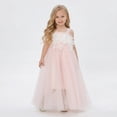 thumbnail image 4 of 2Bunnies Girls' 3T-8Y 3D Flower Petal Tie-Back Bow Maxi Flower Girl Dress, 4 of 4